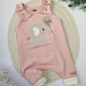 Romper "Slonček" - puder roza (možnost personalizacije)